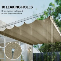 Wodoodporna osłona do pergoli 3x3 m, zwijana, falista(m-6)