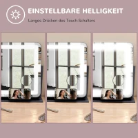 Lustro kosmetyczne LED z oświetleniem, 3 kolory światła(m-7)