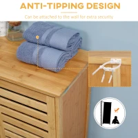 Szafka łazienkowa kleankin, 2 drzwi lamelowe, 2 półki, naturalna(m-7)