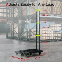 Składany wózek HOMCOM, metalowy, z regulowanym uchwytem, max. 200 kg, 102 cm, zielony(m-5)