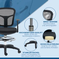 Ergonomiczny fotel biurowy, regulowana wysokość, czarny(m-7)