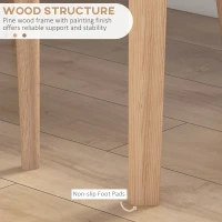 HOMCOM Stół jadalny, okrągły stół kuchenny dla 2 osób, stół jadalny w stylu wiejskim, do salonu, drewno massif, Ø75 x 76 cm, Biały(m-5)