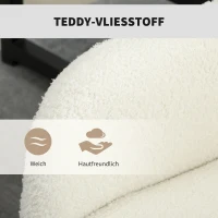 HOMCOM Computer Desk Chair, 360° Swivel Office Chair, Teddy Fleece Fabric Vanity Chair with Height Adjustable for Living Room, Bedroom, Home Office, Cream White(m-6)