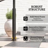 Grillpavilion z LED, wodoodporny, ognioodporny, 243x148 cm(m-7)