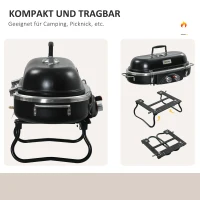 Grill gazowy 2,34 kW, składany, 2 palniki ze stali nierdzewnej(m-6)