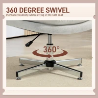 HOMCOM Armless Office Chair, Comfortable Desk Chair with Wide Padded Seat and Adjustable Height, Grey(m-6)