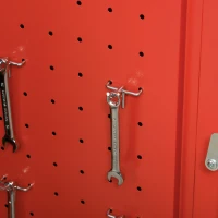 DURHAND 2 w 1 wózek warsztatowy z walizką, pusty wózek narzędziowy, wózek na narzędzia, zamykany kufer narzędziowy z uchwytem, stal, czerwony(m-9)