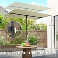 Parasol ogrodowy 180° obrotowy, regulowana wysokość, markiza(m-5)