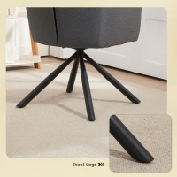 HOMCOM 360° Swivel Dining Chair, Modern Armchair, Accent Chair with Armrests and Steel Legs for Dining Room, Kitchen, Living Room, Bedroom, Grey(m-7)