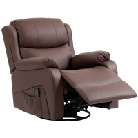 HOMCOM Fauteuil Relax Inclinable avec 8 Points Massants, Chauffants et Repose-pieds, 87x97X100 cm, Marron(m-1)