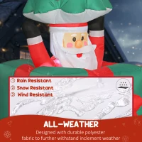 Outsunny 160-213 cm Nadmuchiwana Dekoracja Świąteczna Ruchomy Święty Mikołaj z Pudełka Prezentowego z Choinką Świąteczna Dekoracja z Wbudowanymi Światłami LED dla Trawników, Dziedzińców i Ogrodów(m-6)