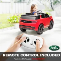 AIYAPLAY Samochód Elektryczny dla Dzieci 12V Land Rover Discovery Sport, Auto na Akumulator z Pilotem 2,4G, Muzyką, Klaksonem, Światłami LED, USB/MP3, 3-5 km/h, dla Dzieci w Wieku 3-6 lat, Czerwony(m-7)