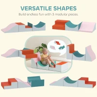 AIYAPLAY Baby Soft Play Set, 3 Piece Soft Play Equipment with Anti Slip Bottom, Climb and Crawl Foam Play, Kids Activity Play Toy for Toddlers 0.5-6 Years, Light Grey(m-5)