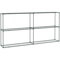 Outsunny Regał na rośliny, Stojak na kwiaty z 3 stopniami, Stojak na rośliny, Stojak na kwiaty do ogrodu, balkonu, stal, ciemnozielony, 222 x 30 x 114 cm(m-1)