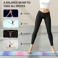 SPORTNOW 236 cm Składana Belka Gimnastyczna, Przenośna, Antypoślizgowa, do 80 kg, dla Dzieci od 3 Lat, Wielokolorowa, Wewnątrz i Na Zewnątrz(m-7)