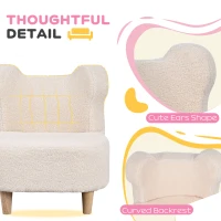 AIYAPLAY Kids Chair, Bear-Shaped Toddler Chair with Backrest, Lightweight Baby Sofa for Bedroom, Playroom, Gift for Boys and Girls, Beige(m-5)