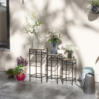 3-częściowy stojak na rośliny, rattanowy, kwietnik, nowoczesny(m-2)