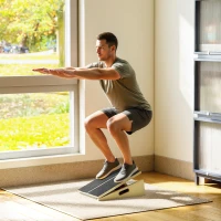 SPORTNOW schuine plank voor ontlastende oefeningen, 4 verstelbare hoeken, antislip, hout(m-9)