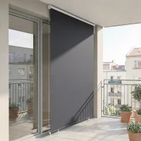Outsunny Toldo Vertical para Balcón con Cadena UPF30+, 160x240 cm, Gris Oscuro(m-2)
