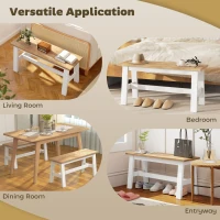 Ławka HOMCOM do stołu jadalnego, nowoczesna, drewniana, do jadalni, wejścia, sypialni, do 240 kg, 95 x 30 x 45 cm, kolor dębu(m-5)