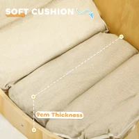 AIYAPLAY 3 in 1 Climbing Arch Rocking Chair Play Table Montessori Climbing Frame with Thick Cushion, for Toddlers 18-48 Months, Natural Wood Finish(m-6)