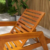 Outsunny Sonnenliege, Gartenliege aus Holz, Liegestuhl, Wetterfest Relaxliege für Balkon, Terrasse, do 120 kg obciążenia, Pomarańczowy, 66 x 190 x 73,5 cm(m-7)