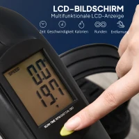 HOMCOM Mini Trener Pedałowy do Ćwiczeń Nóg z LCD i Pasem Utrzymującym Antypoślizgową Matę dla Seniorów Dom Biuro Czarny+ Srebrny(m-5)