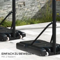 SPORTNOW Stojak do Koszykówki 295-365 cm Regulowany, Zestaw Koszykarski z Podstawą na Kółkach, do Zewnątrz, Stalowy(m-5)