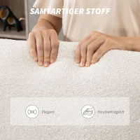 Ergonomiczny krzesło biurowe HOMCOM z aksamitnym wykończeniem, wysokim oparciem, regulowaną wysokością i funkcją bujania, tapicerowane krzesło do sypialni, gabinetu, kremowe(m-5)