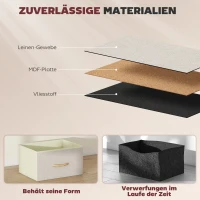 Komoda HOMCOM z 8 szufladami z materiału, hakami, boczną kieszenią, stalową ramą, beżowa - dla sypialni i salonu(m-6)