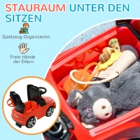 Rutschauto 3-in-1 z daszkiem, czerwień, zjeżdżalnia(m-8)