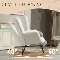 Fotel bujany, relaksacyjny do 120 kg, poliester, biały(m-4)