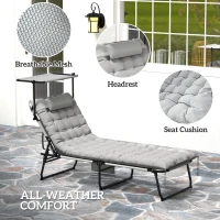 Leżak ogrodowy składany z daszkiem, materac, 120 kg(m-6)