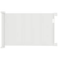 PawHut Retractable Dog Gate, 0-136 cm Mesh Stair Gate, Safety Gate for Small Dogs, Doorways, Hallways, Stairways, Indoor, Outdoor, White(m-1)