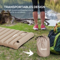 Outsunny Camping Mata izolacyjna, Materac powietrzny z pompką nożną, wodoodporny materac powietrzny z torbą transportową, mata do spania do ogrodu, do 120 kg, Khaki(m-6)