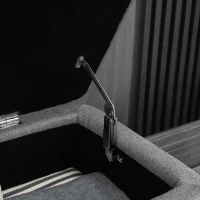 HOMCOM Ławka z Miejscem do Przechowywania, Ławka Tapicerowana z Wyglądem Lnu, Ławka z Nogami ze Stali, dla Salonu Sypialni Korytarza, 102 x 40 x 44 cm, Szary(m-9)