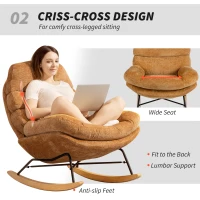 HOMCOM Fotel Bujany z Oparciem i Miejsce na Krawężnik, Żółty(m-5)