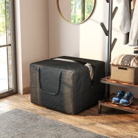 Outsunny 384L Extra Large Moving Bag, UPF30+ and Waterproof 600D Oxford Moving Box with Zippers and Carrying Handles, Heavy Duty Storage Tote for Space Saving Moving Storage Travel Camping, Black(m-7)