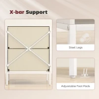 HOMCOM Chest of Drawers, Dresser with 2 Fabric Drawers and Aluminium Handles - White(m-7)