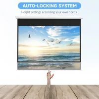 HOMCOM Ekran Projekcyjny 172 x 96 cm Manualna Płachta Projekcyjna, Ekran Rolowany dla 4K, HD, Ekran do Kina Domowego i Prezentacji Biały(m-4)