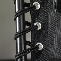 Outsunny Leżak ogrodowy, leżanka campingowa, łóżko polowe z torebką, regulowane składane łóżko z poduszką na głowę do ogrodu, balkonu, do 120 kg, Szary, Stal, Poliester, 58 x 189 x 32,5cm(m-9)