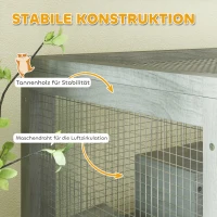 Klatka dla chomika, drewniana, 65 x 45 x 109 cm, szara(m-7)