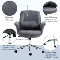 Fotel biurowy Vinsetto, obrotowy, regulowany, mikrofibra, szary(m-7)