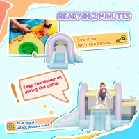 Zjeżdżalnia dmuchana z basenem, huśtawka, kosz do koszykówki(m-7)