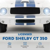Qaba Licensed Ford Shelby GT 350 Kids Ride On Car, 12V Battery Powered Electric Vehicle with Remote Control, Adjustable Speed, MP3 Player, Smooth Start, LED Lights for Kids Ages 3-6, White(m-4)