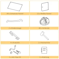 System regałów do szafy DIY, 2 duże i 9 małych, czarne(m-6)