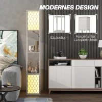 HOMCOM Lampa podłogowa z półką, lampa stołowa z dwoma źródłami światła, 40 W lampa podłogowa z gniazdem E27, 2 półki, wyłącz. Żarówki, do salonu, sypialni, czarny(m-5)