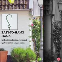 Zestaw 3 metalowych łańcuchów deszczowych 123 cm z ptakami(m-7)