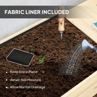 Outsunny 46 x 94cm Wooden Raised Planter, with Shelves - Natural Finish(m-6)