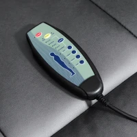 HOMCOM Fotel Masujący z Podnóżkiem, Funkcja Leżenia, Pilot, Obrotowy, Wygląd Skóry, do 150 kg, Ciemnoszary(m-9)